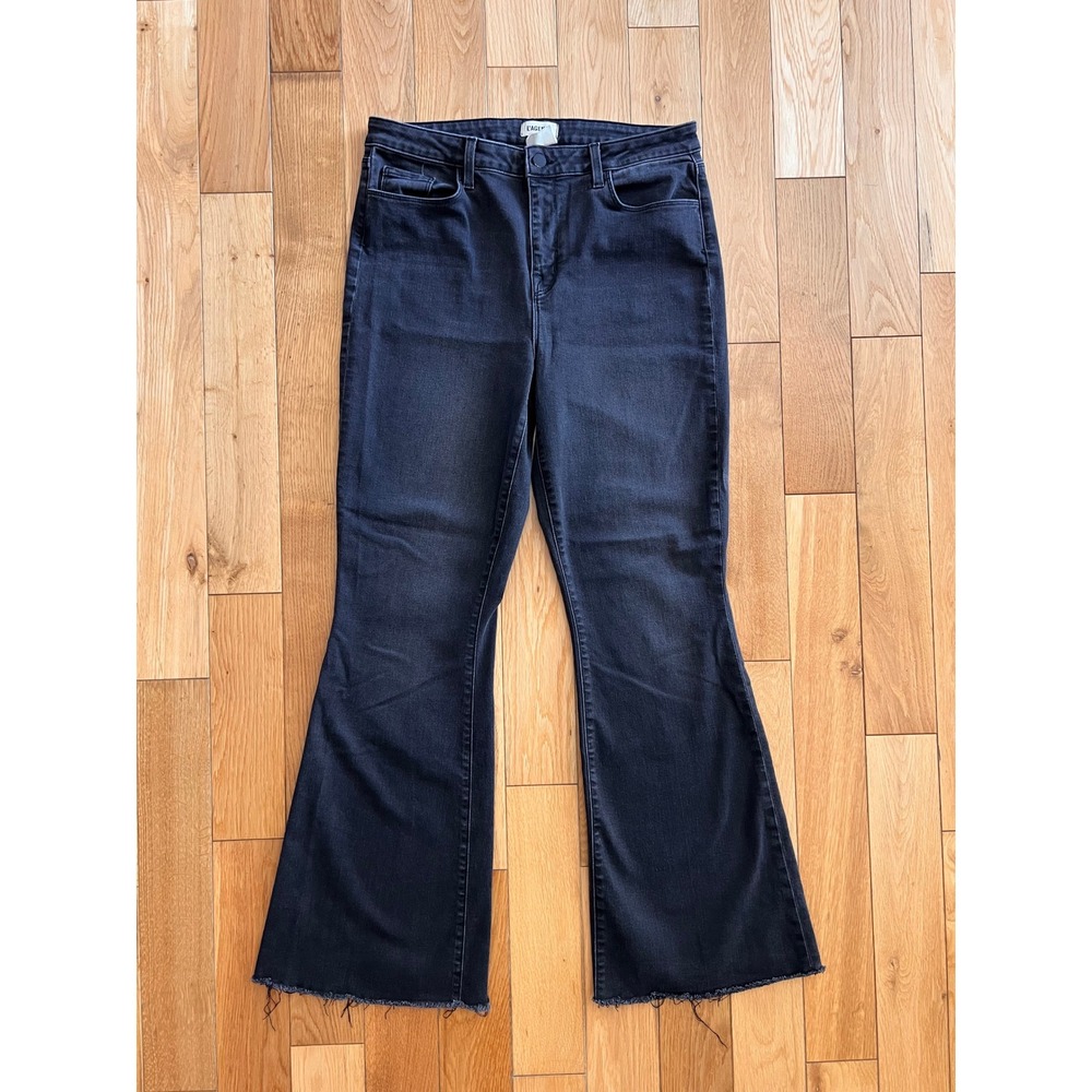 L'AGENCE Black Flare Wide-Leg Jeans